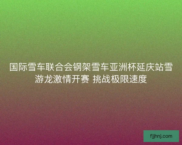 国际雪车联合会钢架雪车亚洲杯延庆站雪游龙激情开赛 挑战极限速度