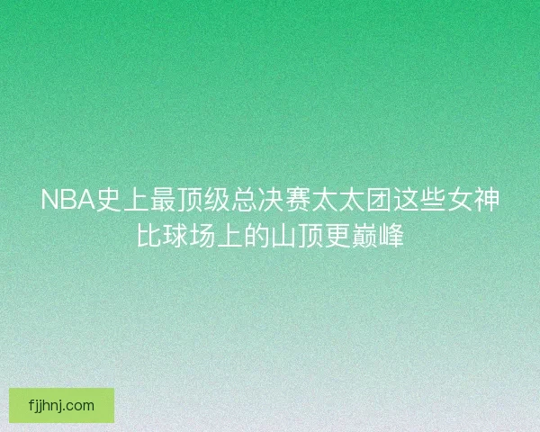 NBA史上最顶级总决赛太太团这些女神比球场上的山顶更巅峰