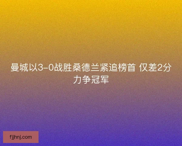 曼城以3-0战胜桑德兰紧追榜首 仅差2分力争冠军